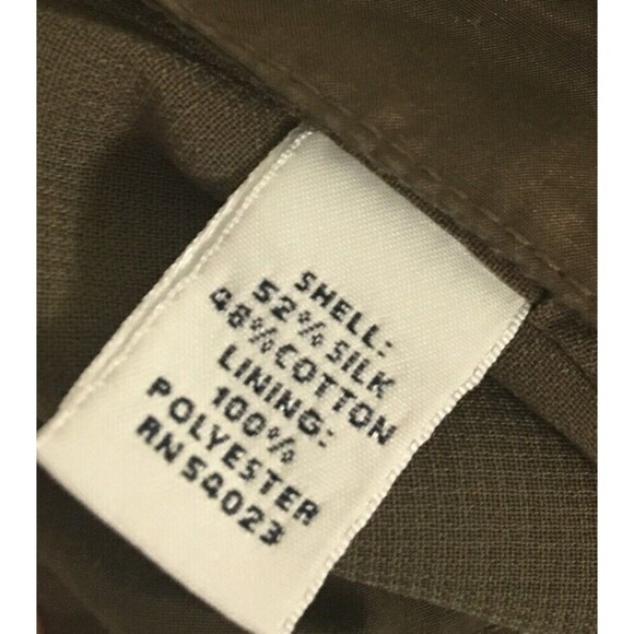 Banana Republic Mini Skirt Women's Size 2 Olive Green Silk Cotton Blend Zip - Picture 7 of 7